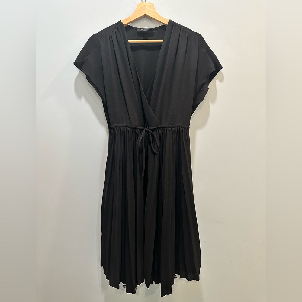 All Saints Black Maxi Dress V-Neck Dolman Sleeve